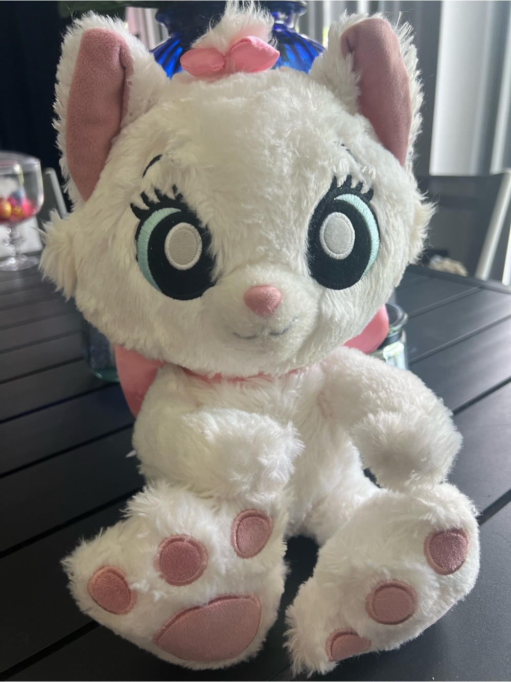 Disney White and Pink Plush Marie Cat Stuffed Toy